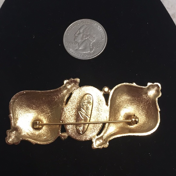 VINTAGE SIGNED GINNIE JOHANSON ‘89 PEARL BROOCH - Picture 3 of 5